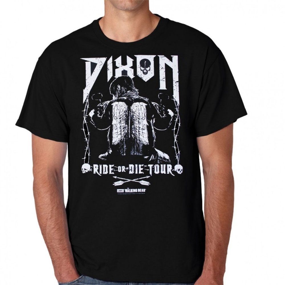 New! Walking Dead Daryl Dixon T-Shirt Ride or Die Tour